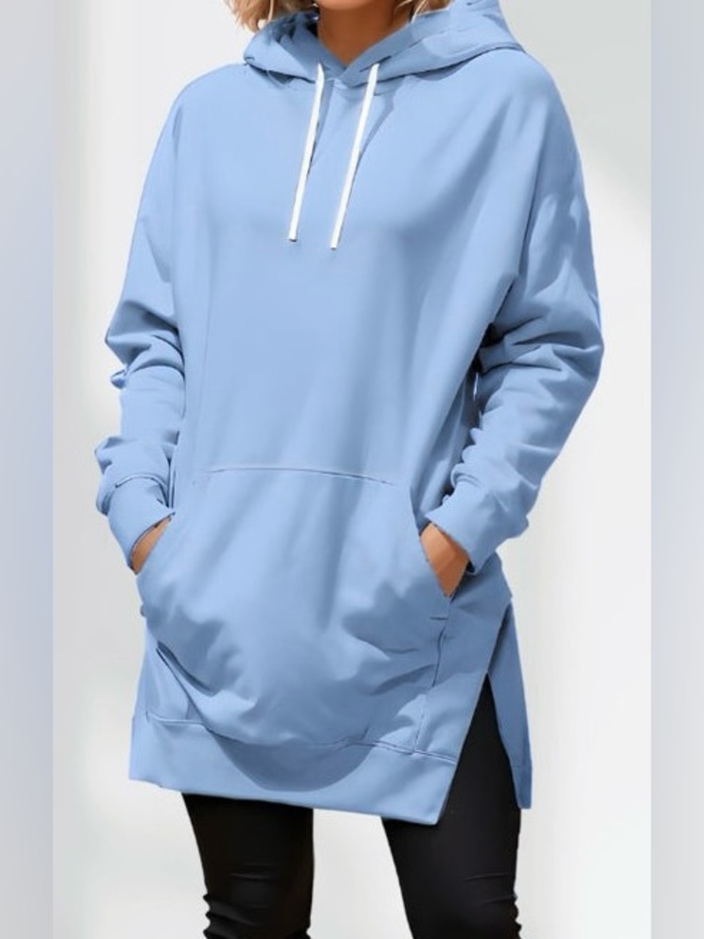 The Warmy Womens Light Blue oversized Hooded Dress Size XL New in bag